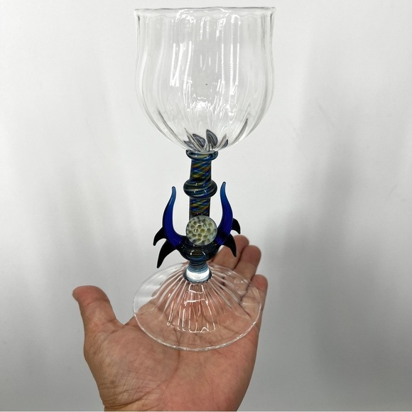 Antonio Salviati Venetian Murano Trident Art Glass Chalice Wine Goblet - Picture 5 of 17